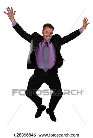 Stock Photography - Jumping businessman. Fotosearch