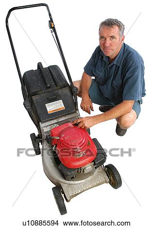 Lawn mower technician View Large Photo Image Picture - Lawn mower technician. Fotosearch