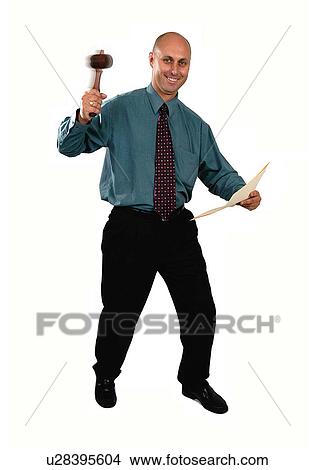 Man with a gavel View Large Photo Image Picture - Man with a gavel. Fotosearch