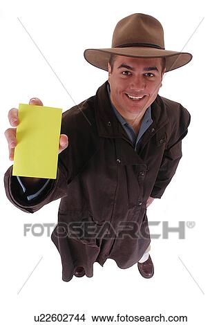 Picture - Man with a note. Fotosearch