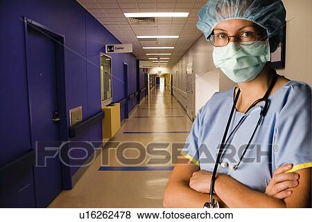 Nurse inside hospital View Large Photo Image Stock Photo - Nurse inside hospital. Fotosearch