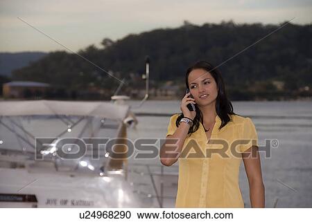 Stock Image - Phone a boat. Fotosearch