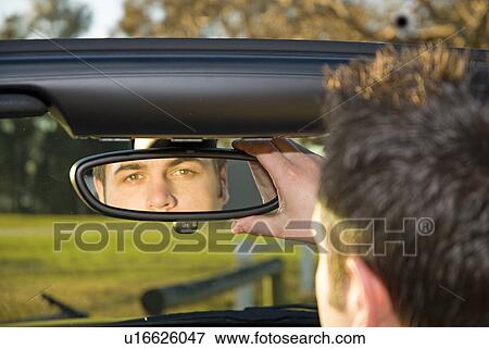 Stock Photo - Rear vision mirror. Fotosearch
