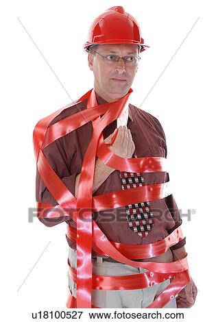 Stock Photo - Red tape in construction. Fotosearch