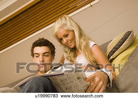 Stock Image - Relaxing at home. Fotosearch