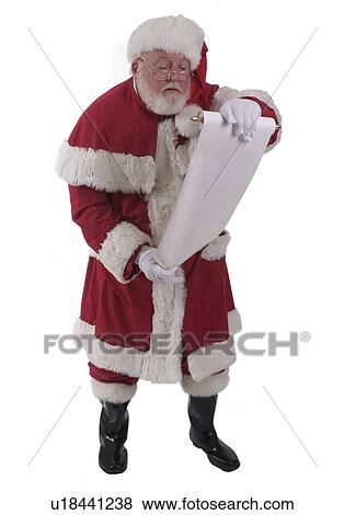 Santa checking his list View Large Photo Image Stock Photo - Santa checking his list. Fotosearch