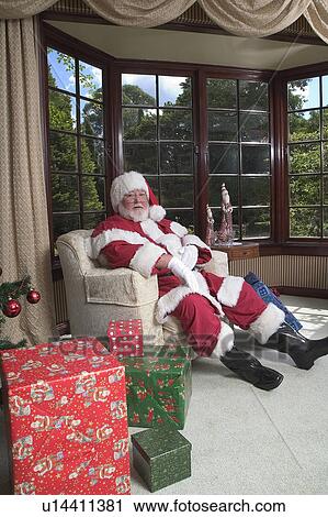Stock Image - Santa resting. Fotosearch