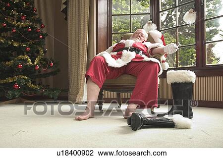 Stock Image - Santa resting. Fotosearch