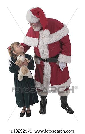 Santa with little girl View Large Photo Image Stock Photography - Santa with little girl. Fotosearch