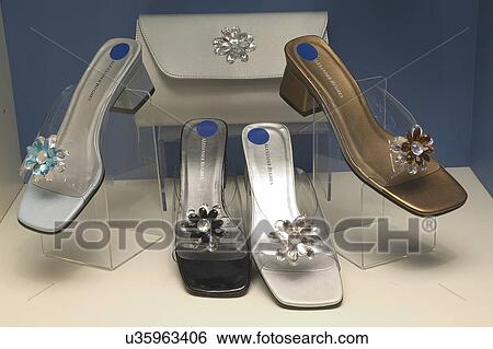 Shoes on display View Large Photo Image Stock Photograph - Shoes on display. Fotosearch