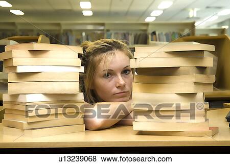 Student in library View Large Photo Image Stock Photo - Student in library. Fotosearch