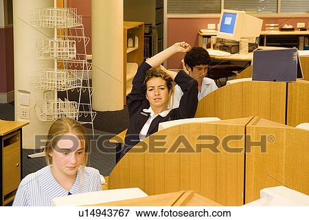 Students at computer desks View Large Photo Image Stock Photo - Students at computer desks. Fotosearch