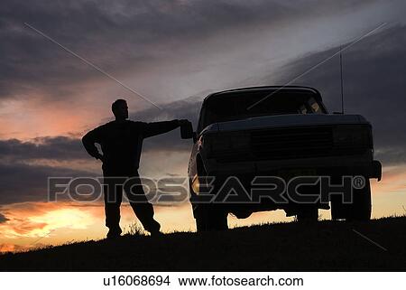 Truck at sunset View Large Photo Image Picture - Truck at sunset. Fotosearch