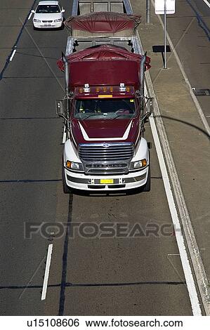 Truck on freeway View Large Photo Image Stock Photograph - Truck on freeway. Fotosearch
