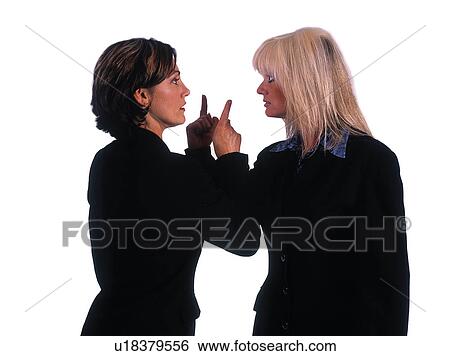 Two women yelling at each other View Large Photo Image Stock Photograph - Two women yelling at each other. Fotosearch
