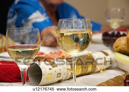 Stock Photography - Wine glass Christmas day. Fotosearch