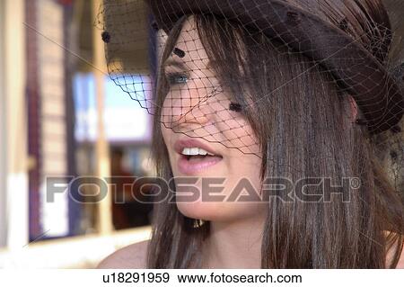 Stock Photo - Woman at Melbourne Cup. Fotosearch