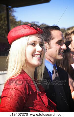 Woman at races View Large Photo Image Stock Image - Woman at races. Fotosearch