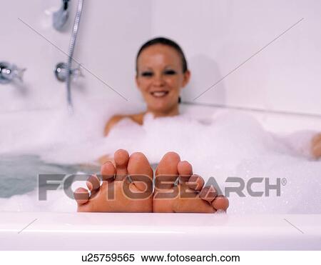 Stock Photography - Woman in a bath. Fotosearch
