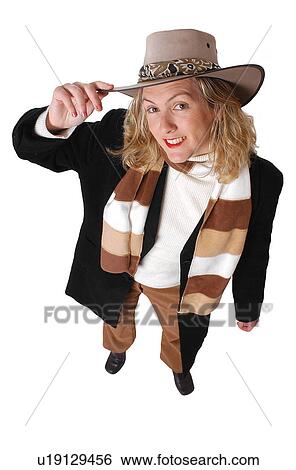 Stock Photograph - Woman in a hat. Fotosearch