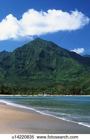 Stock Photography - Beach Hanalei Bay Princeville Kauai Hawaii USA. Fotosearch