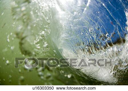 Stock Image - Inside of a wave breaking. Fotosearch