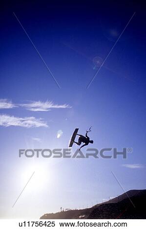 Kite Surfer getting some air Leo Carrillo State Beach California USA View Large Photo Image Stock Photography - Kite Surfer getting some air Leo Carrillo State Beach California USA. Fotosearch