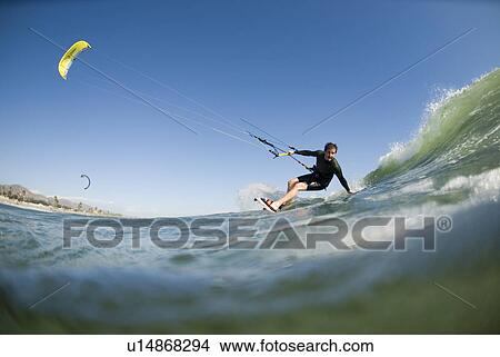 Kite surfer View Large Photo Image Picture - Kite surfer. Fotosearch
