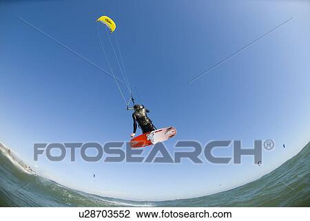 Kite surfer View Large Photo Image Stock Image - Kite surfer. Fotosearch