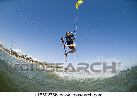 Kite surfer View Large Photo Image Stock Photograph - Kite surfer. Fotosearch