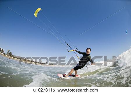 Kite surfer View Large Photo Image Stock Photography - Kite surfer. Fotosearch
