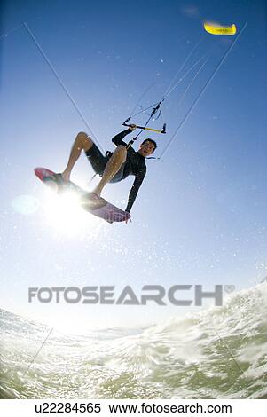 Kite surfer View Large Photo Image Stock Photography - Kite surfer. Fotosearch