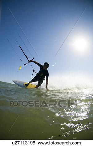 Kite surfer View Large Photo Image Stock Photography - Kite surfer. Fotosearch