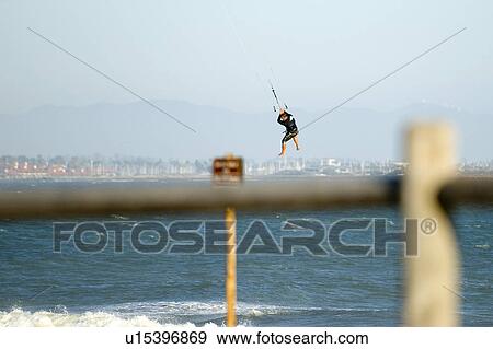 Kiteboarding View Large Photo Image Stock Photo - Kiteboarding. Fotosearch