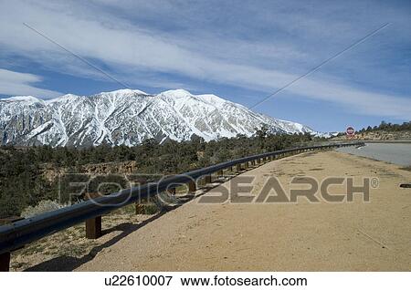 Stock Photo - Mountain look out on the shoulder of a road. Fotosearch