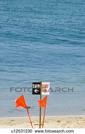 Surf and swim sign View Large Photo Image Stock Image - Surf and swim sign. Fotosearch