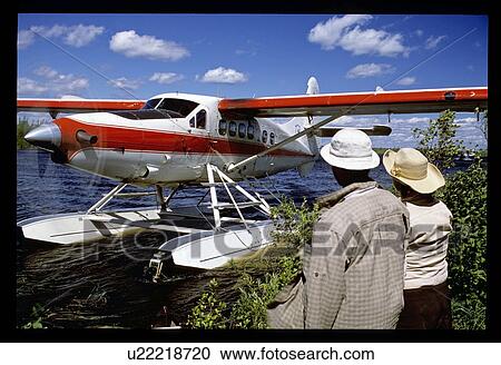 Stock Image - Airplane in the water. Fotosearch