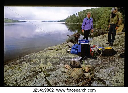 Stock Image - Camping on the shore. Fotosearch