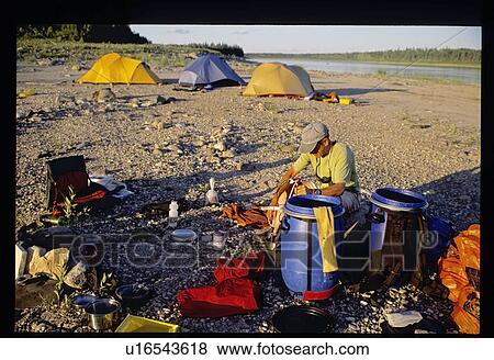Stock Photo - Camping on the shore. Fotosearch