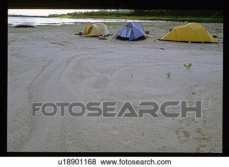 Stock Photo - Camping on the shore. Fotosearch
