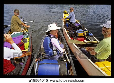 Stock Photography - Canoeing as a group. Fotosearch