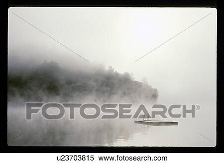 Stock Photography - Floating dock in fog. Fotosearch