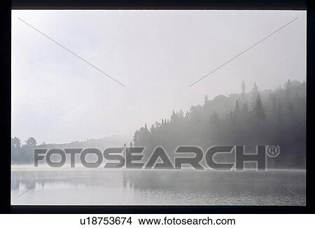 Picture - Fog over the lake. Fotosearch