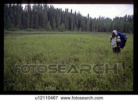 Stock Photo - Hiking in the forest . Fotosearch