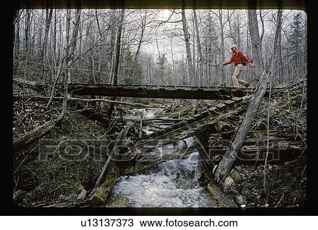 Person walking over a bridge View Large Photo Image Stock Image - Person walking over a bridge. Fotosearch