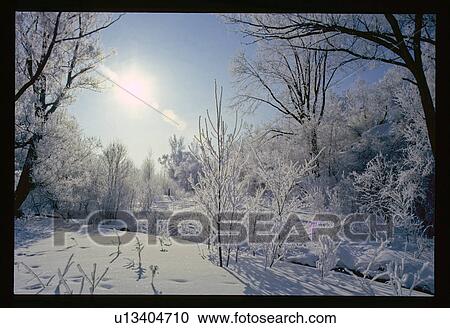 Stock Image - Snow covered landscape. Fotosearch