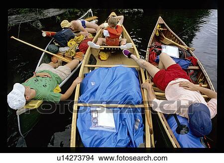 Picture - Three canoes. Fotosearch