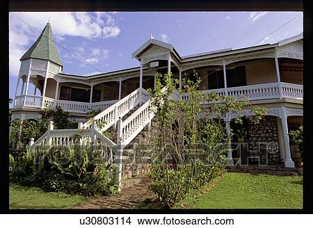 Tropical home View Large Photo Image Picture - Tropical home. Fotosearch