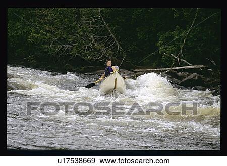 Stock Photo - White water rafting . Fotosearch
