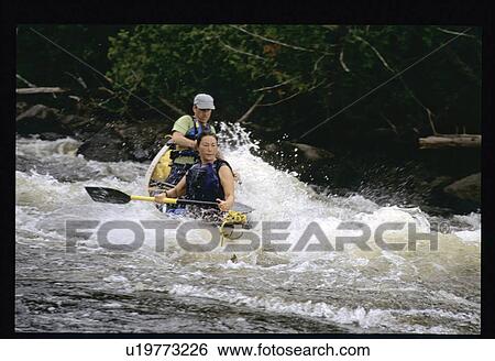 Stock Photograph - White water rafting . Fotosearch
